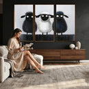 Funny Sheep Canvas Wall Art, Three Quirky Sheep Painting Print, Cute Animal Nursery Decor, Black White Navy Farmhouse Art, Kids Room Gift by MyGreatCanvas | Canvas Wall Art Prints | Photo Prints & Wall Decor