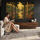 Gustav Klimt Style Forest Canvas Wall Art, Golden Forest Path Floral Art Nouveau Print, Enchanted Woodland Decor by MyGreatCanvas | Canvas Wall Art Prints | Photo Prints & Wall Decor