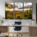Half Dome Yosemite Canvas Wall Art – Majestic Triptych
