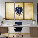 Massachusetts Flag Wall Art Canvas Print