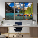 Moraine Lake 3-Panel Wall Art, Majestic Mountain and Lake by MyGreatCanvas | Canvas Wall Art Prints | Photo Prints & Wall Decor