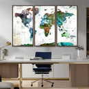 Modern Watercolor World Map Canvas Wall Art – Framed by MyGreatCanvas | Canvas Wall Art Prints | Photo Prints & Wall Decor