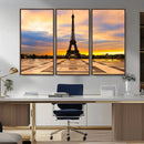 Paris Eiffel Tower Sunset Canvas Wall Art Print - Iconic