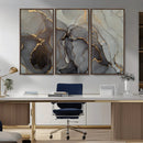 Gray Marble Fluid Wall Art – Modern Abstract Canvas Print