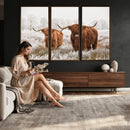 Longhorn Cattle Wall Art Canvas Print, Framed Farmhouse