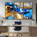 Blue Orange Marble Fluid Effect Canvas Wall Art Print by MyGreatCanvas | Canvas Wall Art Prints | Photo Prints & Wall Decor