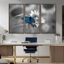 Blue Butterfly Black and White Canvas Wall Art by MyGreatCanvas | Canvas Wall Art Prints | Photo Prints & Wall Decor