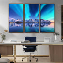 Northern Lights above Mountain Wall Art, Northern Lights