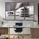 Burning Incense and Zen Stones Buddhism Wall Art, Zen Stones