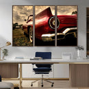 Red Classic Car Wall Art Canvas Print