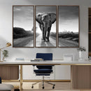 Black and White Elephant Wall Art Canvas Print