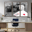 Poker Game Cards Wall Art Canvas, Multi Panel Wall Art
