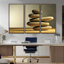 Fluvial Zen Stones Canvas Wall Art Print