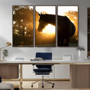 Horse at Sunset Wall Art Animal Canvas Print