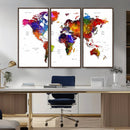 World Map Canvas Print – Detailed Map of the World Wall Art