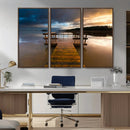Serene Lake Pier at Sunset Canvas Print | Landscape Canvas