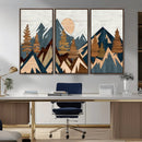 Abstract Wood Panel Effect Mountain Range Top Wall Art
