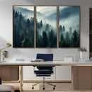 Captivating Misty Forest Wall Art Premium Canvas Print a