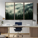 Captivating Misty Forest Wall Art Premium Canvas Print a