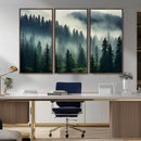 Captivating Misty Forest Wall Art Premium Canvas Print a