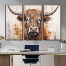 Vintage Scottish Highland Cow Cattle Art, Scottish Highland