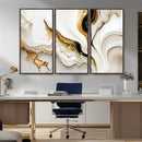 Gold Waves on Pure White Canvas – Gold Abstract Art for by MyGreatCanvas | Canvas Wall Art Prints | Photo Prints & Wall Decor