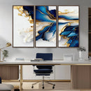 Gold Marble Art - Abstract Geode Gold And Blue Marble Shape