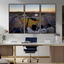 Dodger Stadium Sunset Game Triple Canvas Wall Art - Los