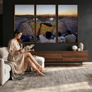 Dodger Stadium Sunset Game Triple Canvas Wall Art - Los