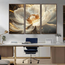 Gold Floral Wall Art Canvas Print, Framed Modern Flower Art by MyGreatCanvas | Canvas Wall Art Prints | Photo Prints & Wall Decor