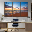 Golden Hour Beach Sunset Wall Art | Canvas Print | Ready to