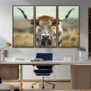 Texas Cow Longhorn Wall Art Canvas Print for Farm House Wall by MyGreatCanvas | Canvas Wall Art Prints | Photo Prints & Wall Decor