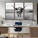 Texas Cow Longhorn Wall Art Canvas Print for Farm House Wall