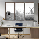 Vintage Farmhouse Black and White Triptych Wall Art – Giclee