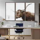 Rustic Bull Wall Art Canvas Print – Modern Longhorn