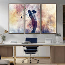 Abstract Watercolor Golf Player Wall Art Canvas Print