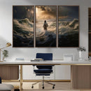 Jesus Walking on Water Wall Art Canvas Print - Religious