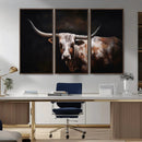 Texas Longhorn Wall Art Canvas Print | Western Ranch Decor |
