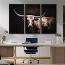 Texas Longhorn Wall Art Canvas Print | Western Ranch Decor |
