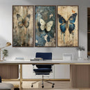 Butterfly Wall Art Trio | Vintage Butterfly Canvas Print | by MyGreatCanvas | Canvas Wall Art Prints | Photo Prints & Wall Decor