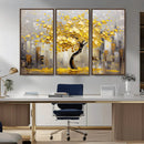 Golden Tree Canvas Print | Abstract Wall Art for Modern
