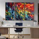 Vibrant Abstract Leaf Wall Art Canvas Print | Bold Colorful