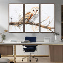 Barn Owl Wall Art on Branch | Stunning Canvas Print for