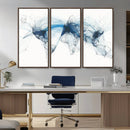 Flight Route Map Wall Art Canvas Print, Abstract Air Traffic