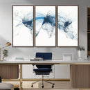 Flight Route Map Wall Art Canvas Print, Abstract Air Traffic