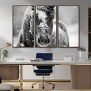 Black and White Horse Winter Wall Art | Ready to Hang and