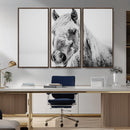 White Horse Wall Art | Ready to Hang and Framed | Winter
