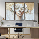Golden Petal Wall Art - Canvas Print Flower Head Woman