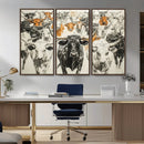 Texas Longhorn Wall Art Canvas Print – Herd Abstract Cow by MyGreatCanvas | Canvas Wall Art Prints | Photo Prints & Wall Decor