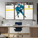 San Jose Sharks Ice Hockey Player Wall Art Canvas Print